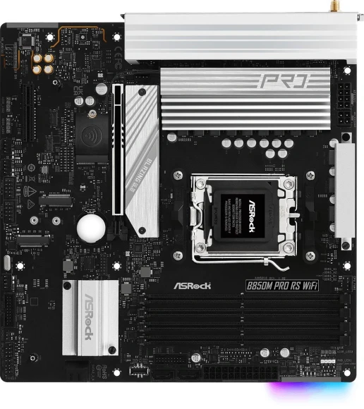 Материнская плата Asrock B850M PRO RS WIFI Socket AM5 AMD B850 4xDDR5 mATX AC`97 8ch(7.1) 2.5Gg RAID+HDMI+DP Материнская плата Asrock B850M PRO RS WIFI Socket AM5 AMD B850 4xDDR5 mATX AC`97 8ch(7.1) 2.5Gg RAID+HDMI+DP
