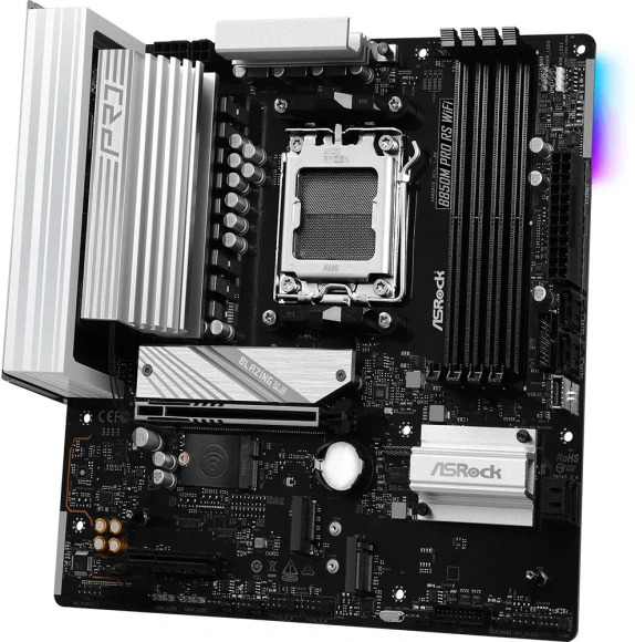 Материнская плата Asrock B850M PRO RS WIFI Socket AM5 AMD B850 4xDDR5 mATX AC`97 8ch(7.1) 2.5Gg RAID+HDMI+DP Материнская плата Asrock B850M PRO RS WIFI Socket AM5 AMD B850 4xDDR5 mATX AC`97 8ch(7.1) 2.5Gg RAID+HDMI+DP