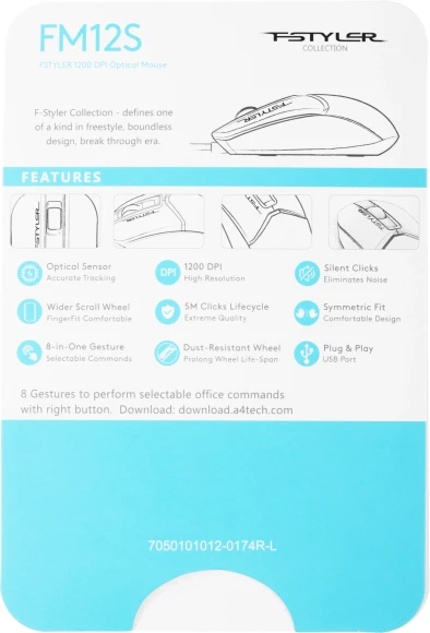 Мышь A4Tech Fstyler FM12S черный оптическая 1200dpi silent USB 3but (FM12S BLACK) Мышь A4Tech Fstyler FM12S черный оптическая 1200dpi silent USB 3but (FM12S BLACK)