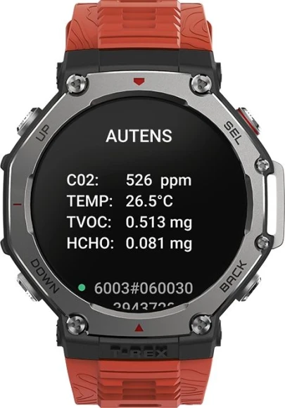 Смарт-часы Amazfit T-Rex 3 A2323 48.5мм 1.5" AMOLED корп.темно-серый рем.красный разм.брасл.:145-210мм (6970100374940)