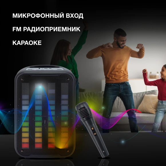 Минисистема Hyundai H-MC1204 черный 10Вт FM USB BT micro SD