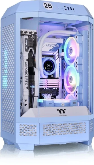 Корпус Thermaltake The Tower 300 Hydrangea голубой без БП mATX 8x120mm 6x140mm 2xUSB3.0 audio bott PSU Корпус Thermaltake The Tower 300 Hydrangea голубой без БП mATX 8x120mm 6x140mm 2xUSB3.0 audio bott PSU