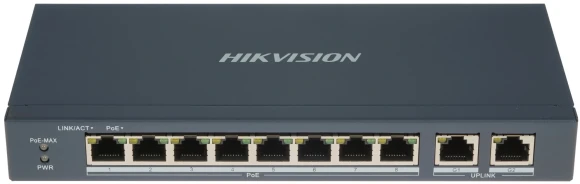 Коммутатор Hikvision DS-3E0310P-E/M(B) 8x100Мбит/с 1x1Гбит/с 8PoE+ 60W неуправляемый