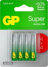 Батарея GP Super Alkaline G-Tech 24А AAA NiMH 1000mAh (8шт) Батарея GP Super Alkaline G-Tech 24А AAA NiMH 1000mAh (8шт)