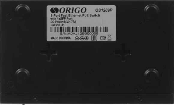Коммутатор Origo OS1209P/80W OS1209P/80W/A1A (L2) 8x100Мбит/с 1SFP 8PoE 80W неуправляемый