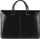 Деловая сумка Piquadro Blue Square CA4021B2/N с отделением для ноутбука 15.6" черная натур.кожа