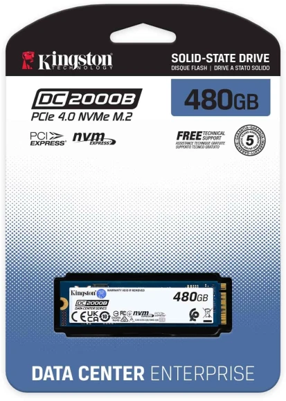 Накопитель SSD Kingston PCIe 4.0 x4 480GB SEDC2000BM8/480G DC2000B M.2 2280 0.4 DWPD Накопитель SSD Kingston PCIe 4.0 x4 480GB SEDC2000BM8/480G DC2000B M.2 2280 0.4 DWPD