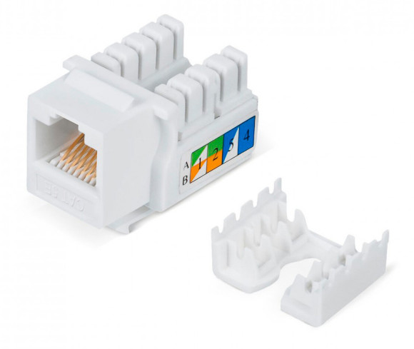 Модуль WRline WR-KJ-RJ45-C5E-90 информ. KeystoneRJ45 1 кат.5E UTP бел. (упак.:1шт)