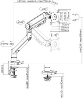 Кронштейн для мониторов Ultramounts UM732W белый/коричневый 17"-32" макс.8кг крепление к столешнице поворот и наклон Кронштейн для мониторов Ultramounts UM732W белый/коричневый 17"-32" макс.8кг крепление к столешнице поворот и наклон