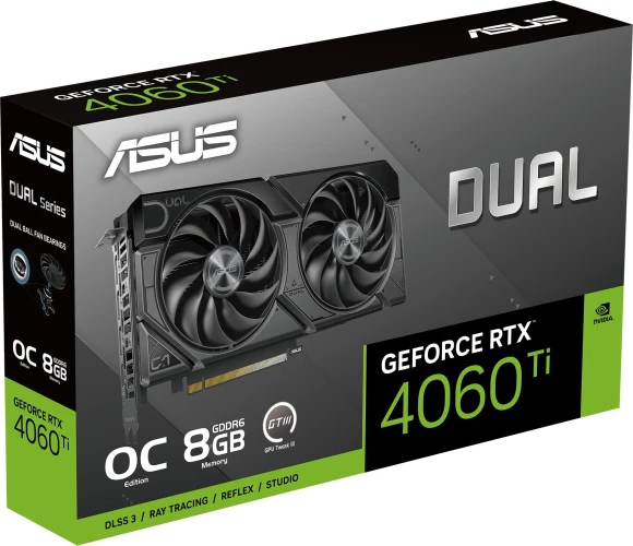 Видеокарта Asus PCI-E 4.0 DUAL-RTX4060TI-O8G-EVO NVIDIA GeForce RTX 4060TI 8Gb 128bit GDDR6 2565/18000 HDMIx1 DPx3 HDCP Ret Видеокарта Asus PCI-E 4.0 DUAL-RTX4060TI-O8G-EVO NVIDIA GeForce RTX 4060TI 8Gb 128bit GDDR6 2565/18000 HDMIx1 DPx3 HDCP Ret