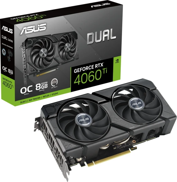 Видеокарта Asus PCI-E 4.0 DUAL-RTX4060TI-O8G-EVO NVIDIA GeForce RTX 4060TI 8Gb 128bit GDDR6 2565/18000 HDMIx1 DPx3 HDCP Ret Видеокарта Asus PCI-E 4.0 DUAL-RTX4060TI-O8G-EVO NVIDIA GeForce RTX 4060TI 8Gb 128bit GDDR6 2565/18000 HDMIx1 DPx3 HDCP Ret