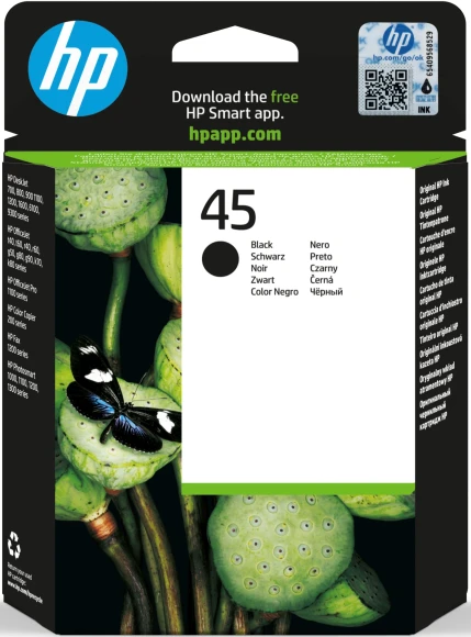 Картридж струйный HP 45 51645AE черный печ.гол.в компл. (930стр.) для HP DJ 7xxC/815C/880C/895C/9xxC/112xC/1220/6122/6127