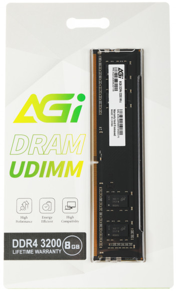 Память DDR4 8Gb 3200MHz AGi AGI320008UD138 UD138 RTL PC4-25600 CL22 DIMM 288-pin 1.2В Ret