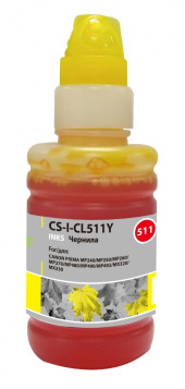 Чернила Cactus CS-I-CL511Y желтый 100мл для Canon Pixma MP240/MP250/MP260/MP270/MP480 Чернила Cactus CS-I-CL511Y желтый 100мл для Canon Pixma MP240/MP250/MP260/MP270/MP480