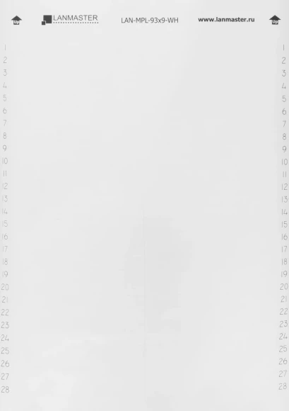 Маркер Lanmaster LAN-MPL-93X9-WH 93x9мм полиэстр (упак:1шт) для лазерных принтеров белый