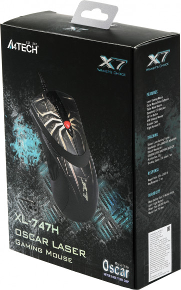 Мышь A4Tech Oscar Editor XL-747H коричневый/рисунок лазерная 3600dpi USB 6but (XL-747H (BROWN SPIDER))
