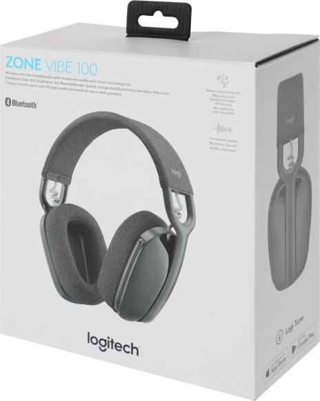 Наушники с микрофоном Logitech ZONE Vibe 100 белый мониторные BT оголовье (981-001219)