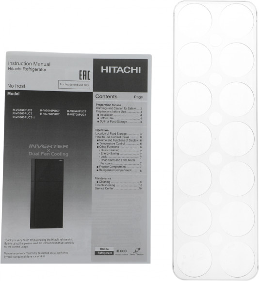 Холодильник Hitachi R-VG660PUC7-1 GBK 2-хкамерн. черный стекло инвертер Холодильник Hitachi R-VG660PUC7-1 GBK 2-хкамерн. черный стекло инвертер
