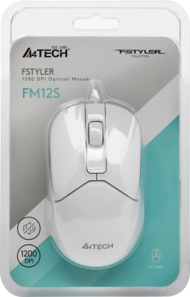 Мышь A4Tech Fstyler FM12S белый оптическая 1200dpi silent USB 3but (FM12S WHITE) Мышь A4Tech Fstyler FM12S белый оптическая 1200dpi silent USB 3but (FM12S WHITE)