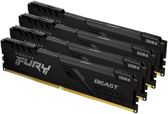 Память DDR4 4x8GB 3600MHz Kingston KF436C17BBK4/32 Fury Beast Black RTL Gaming PC4-28800 CL17 DIMM 288-pin 1.35В kit single rank с радиатором Ret Память DDR4 4x8GB 3600MHz Kingston KF436C17BBK4/32 Fury Beast Black RTL Gaming PC4-28800 CL17 DIMM 288-pin 1.35В kit single rank с радиатором Ret