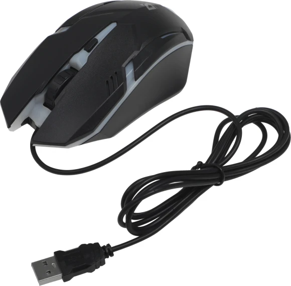 Мышь Defender Cyber MB-560L черный оптическая 1600dpi USB для ноутбука 2but (52560)