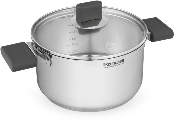 Кастрюля Rondell Quadro RDS-1596 3.1л. d=20см (с крышкой) стальной