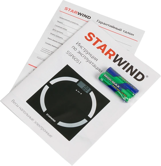 Весы напольные электронные Starwind SSP6051 макс.180кг черный