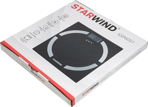 Весы напольные электронные Starwind SSP6051 макс.180кг черный