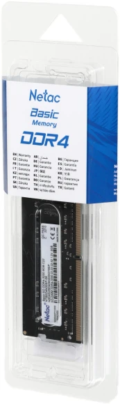 Память DDR4 8Gb 3200MHz Netac NTBSD4N32SP-08 Basic RTL PC4-25600 CL22 SO-DIMM 260-pin 1.2В single rank Ret Память DDR4 8Gb 3200MHz Netac NTBSD4N32SP-08 Basic RTL PC4-25600 CL22 SO-DIMM 260-pin 1.2В single rank Ret