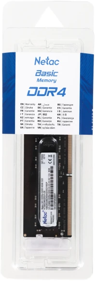 Память DDR4 8Gb 3200MHz Netac NTBSD4N32SP-08 Basic RTL PC4-25600 CL22 SO-DIMM 260-pin 1.2В single rank Ret Память DDR4 8Gb 3200MHz Netac NTBSD4N32SP-08 Basic RTL PC4-25600 CL22 SO-DIMM 260-pin 1.2В single rank Ret