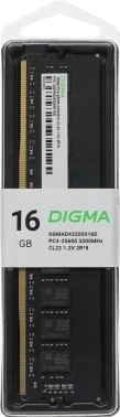 Память DDR4 16Gb 3200MHz Digma DGMAD43200016D RTL PC4-25600 CL22 DIMM 288-pin 1.2В dual rank Ret