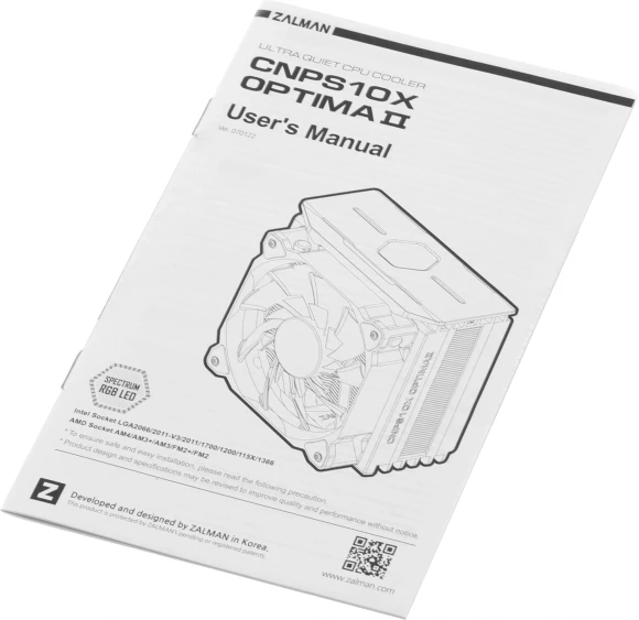 Устройство охлаждения(кулер) Zalman CNPS10X Optima II RGB Soc-AM5/AM4/1200/1700/1851 белый/белый 4-pin 17-27dB Al+Cu 180W 740gr Ret (CNPS10X OPTIMA II WHITE RGB) Устройство охлаждения(кулер) Zalman CNPS10X Optima II RGB Soc-AM5/AM4/1200/1700/1851 белый/белый 4-pin 17-27dB Al+Cu 180W 740gr Ret (CNPS10X OPTIMA II WHITE RGB)