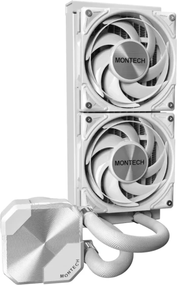 Система водяного охлаждения Montech HyperFlow Silent 240 Soc-AM5/AM4/1200/1700/1851 белый 4-pin 24.8dB Al 310W Ret (HS240WH)