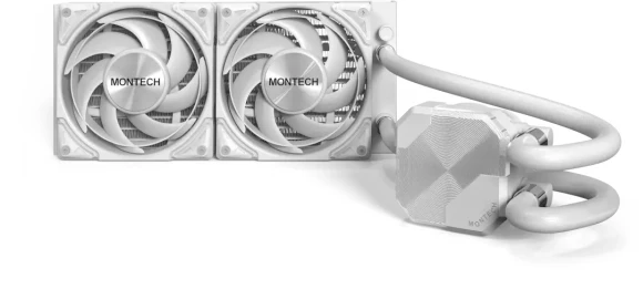 Система водяного охлаждения Montech HyperFlow Silent 240 Soc-AM5/AM4/1200/1700/1851 белый 4-pin 24.8dB Al 310W Ret (HS240WH)