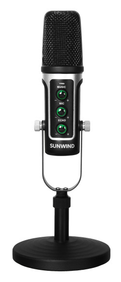 Микрофон проводной SunWind SW-SM500G 1.8м черный Микрофон проводной SunWind SW-SM500G 1.8м черный