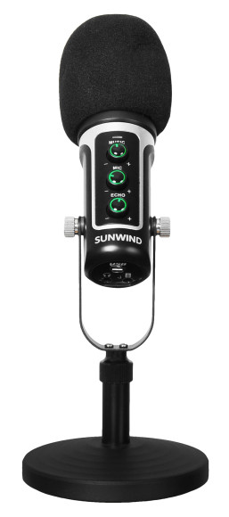 Микрофон проводной SunWind SW-SM500G 1.8м черный Микрофон проводной SunWind SW-SM500G 1.8м черный