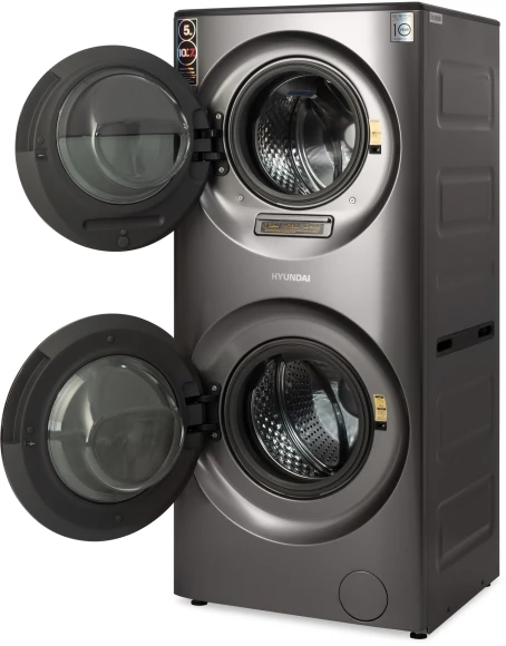 Стиральная машина Hyundai Proxima WMD9424 класс: A+++ загр.фронтальная макс.:15кг (с сушкой) темно-серебристый
