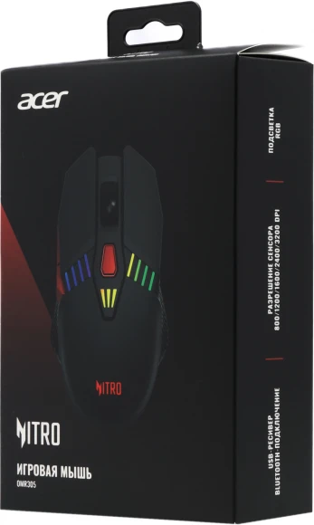 Мышь Acer Nitro OMR305 черный оптическая 3200dpi беспров. BT/Radio USB 6but (ZL.MCECC.020) Мышь Acer Nitro OMR305 черный оптическая 3200dpi беспров. BT/Radio USB 6but (ZL.MCECC.020)