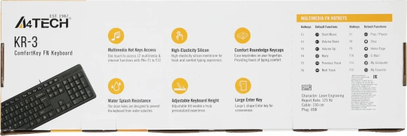 Клавиатура A4Tech KR-3 черный USB Клавиатура A4Tech KR-3 черный USB