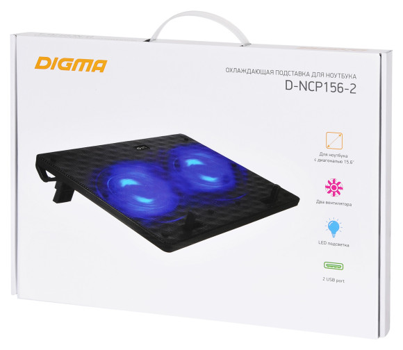 Подставка для ноутбука Digma D-NCP156-2 15.6"360x260x27мм 2xUSB 2x 120ммFAN 650г черный Подставка для ноутбука Digma D-NCP156-2 15.6"360x260x27мм 2xUSB 2x 120ммFAN 650г черный