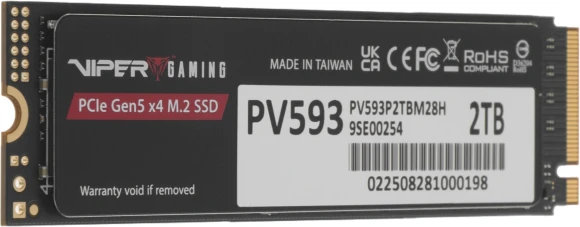 Накопитель SSD Patriot PCIe 5.0 x4 2TB PV593P2TBM28H Viper VP593 M.2 2280 Накопитель SSD Patriot PCIe 5.0 x4 2TB PV593P2TBM28H Viper VP593 M.2 2280