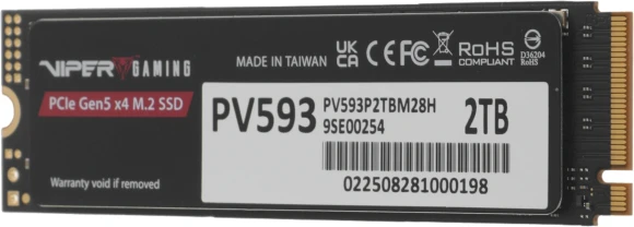 Накопитель SSD Patriot PCIe 5.0 x4 2TB PV593P2TBM28H Viper VP593 M.2 2280 Накопитель SSD Patriot PCIe 5.0 x4 2TB PV593P2TBM28H Viper VP593 M.2 2280