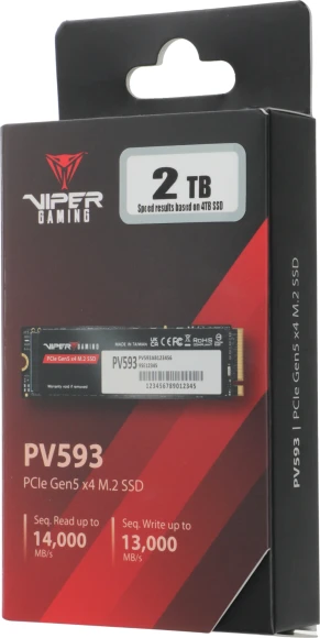 Накопитель SSD Patriot PCIe 5.0 x4 2TB PV593P2TBM28H Viper VP593 M.2 2280 Накопитель SSD Patriot PCIe 5.0 x4 2TB PV593P2TBM28H Viper VP593 M.2 2280