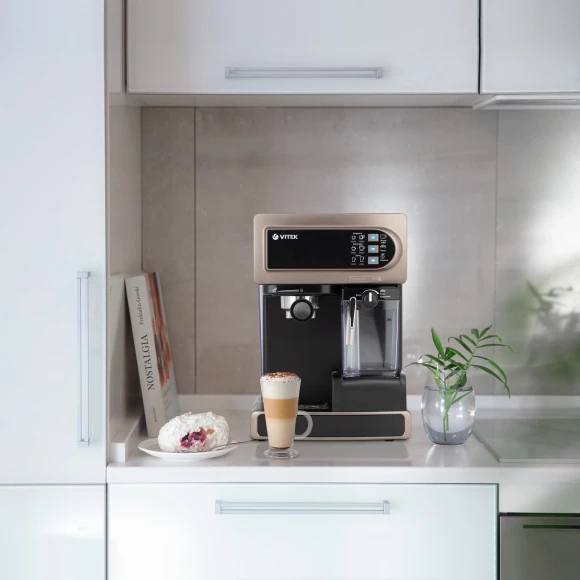 Кофеварка рожковая Vitek VT-1517 1238Вт коричневый