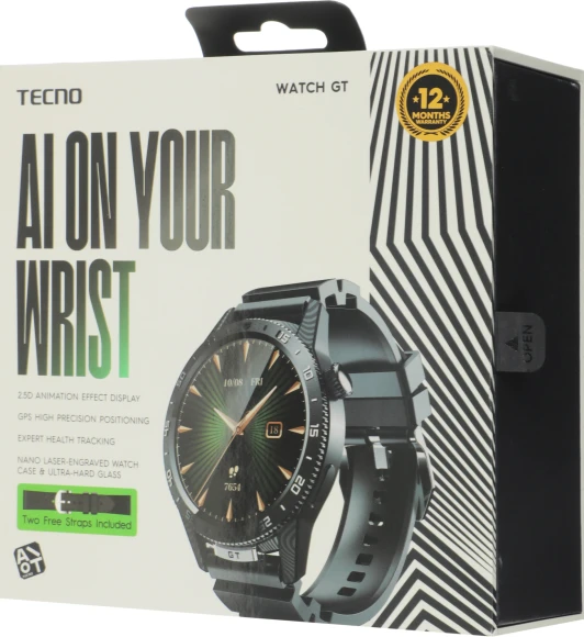 Смарт-часы Tecno Watch GT 1.504" AMOLED корп.черный рем.черный (WGT01)