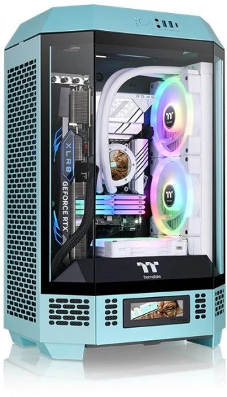 Корпус Thermaltake The Tower 300 Turquoise голубой без БП mATX 8x120mm 6x140mm 2xUSB3.0 audio bott PSU Корпус Thermaltake The Tower 300 Turquoise голубой без БП mATX 8x120mm 6x140mm 2xUSB3.0 audio bott PSU