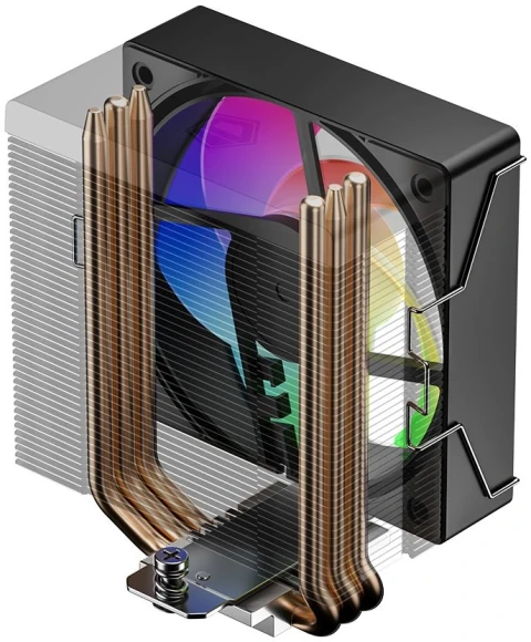 Устройство охлаждения(кулер) ID-Cooling SE-903-XT V2 ARGB Soc-AM5/AM4/1200/1700/1851 серебристый/черный 4-pin 14-29.1dB Al+Cu 150W 390gr Ret (SE-903-XT V2 ARGB)