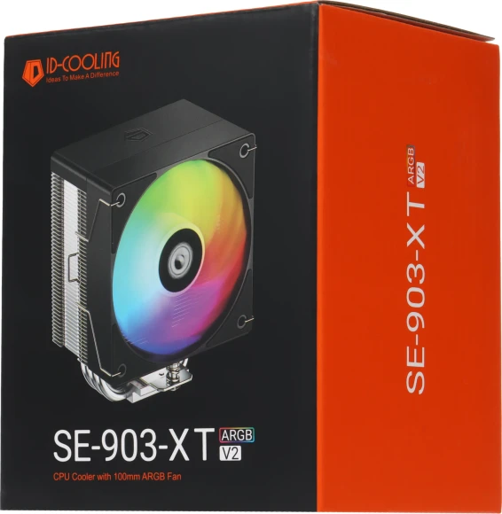 Устройство охлаждения(кулер) ID-Cooling SE-903-XT V2 ARGB Soc-AM5/AM4/1200/1700/1851 серебристый/черный 4-pin 14-29.1dB Al+Cu 150W 390gr Ret (SE-903-XT V2 ARGB)