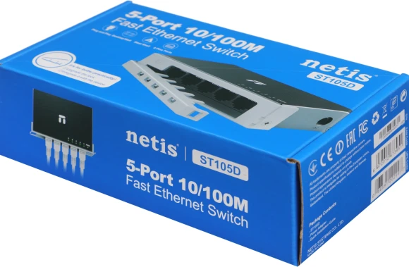 Коммутатор Netis ST105D (L2) 5x100Мбит/с неуправляемый Коммутатор Netis ST105D (L2) 5x100Мбит/с неуправляемый