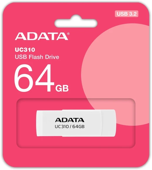 Флеш Диск A-Data 64GB UC310 UC310-64G-RWH USB3.2 белый Флеш Диск A-Data 64GB UC310 UC310-64G-RWH USB3.2 белый